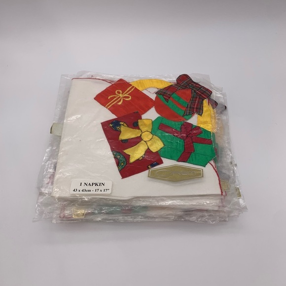 Brand New Lot Of 9 Vintage OREM Patchwork Holiday Napkins 17” X 17” India - Picture 15 of 16